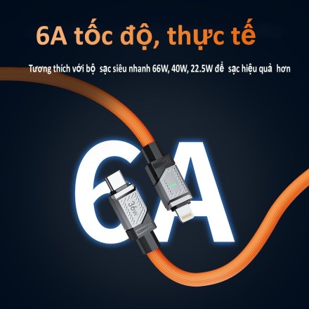 Быстрый кабель для передачи данных и зарядки 36W 6A Tranyoo CL-2 Type C - Lightning 1.2 метра