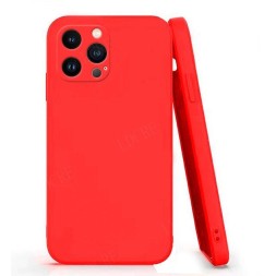 Чехол бархатный для iPhone 13 Pro Max с защитой камеры, красный
