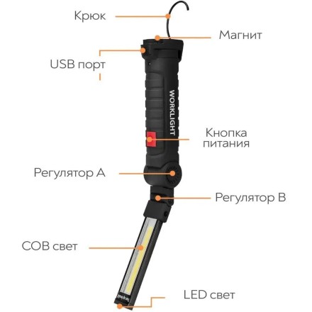 Ручной Светодиодный фонарь Y22, светильник-переноска фонарик, встроенный аккумулятор