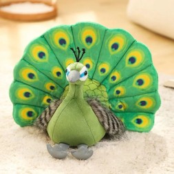 Мягкая игрушка павлин 25см, жар птица, зеленый