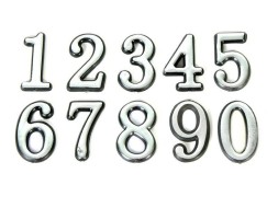 Набор дверных цифр-номеров пластиковые 5см самоклеящиеся, серебряные