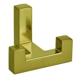 Мебельный крючок двурожковый металлический, золотой