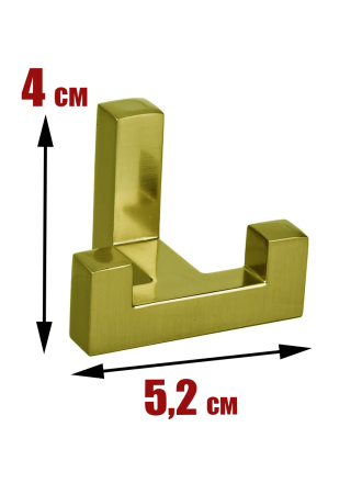 Мебельный крючок двурожковый металлический, золотой