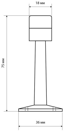 Дверной ограничитель (стоппер) настенный с резиновой головкой Маяк 75мм, черный