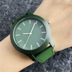 Часы унисекс с силиконовым ремешком, зеленые