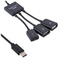 Переходник 3 в 1 Hub USB Type-C на USB и Type-C / USB Micro