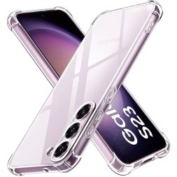 Чехол противоударный с зашитой камеры Антишок для Samsung Galaxy S23 Plus, прозрачный