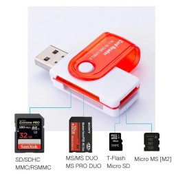 USB Card Reader 2.0 (карт ридер) 4 в 1 SD / Micro SD, TF, адаптер для Macbook Pro, Samsung, ПК, ноутбука