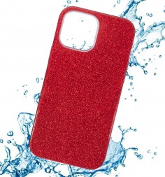 Чехол силиконовый с блестками для iPhone 13 Pro, красный