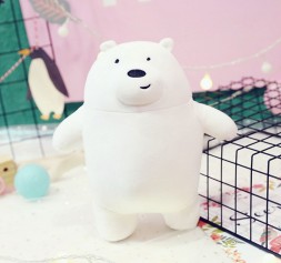 Мягкая игрушка медведь Гризли на присоске, 40 см, белый