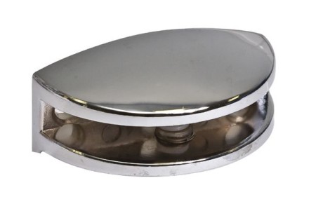 Полкодержатель для стеклянных полок толщиной 8-10 мм, серебряный - 2 шт