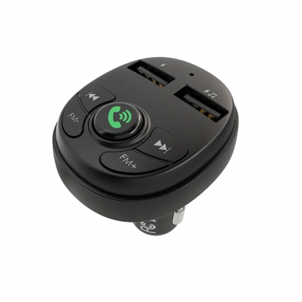 Автомобильное зарядное устройство BOROFONE BC26 Music Joy с Bluetooth FM модулятором / 2 USB + Bluetooth FM-трансмиттер / черный