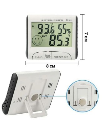 Погодная домашняя метеостанция электронная DC103 гигрометр термометр комнатный для измерения температуры и влажности воздуха с выносным датчиком