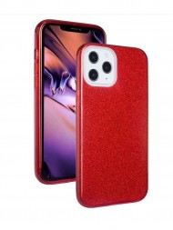 Чехол силиконовый с блестками для iPhone 13 Pro Max, красный