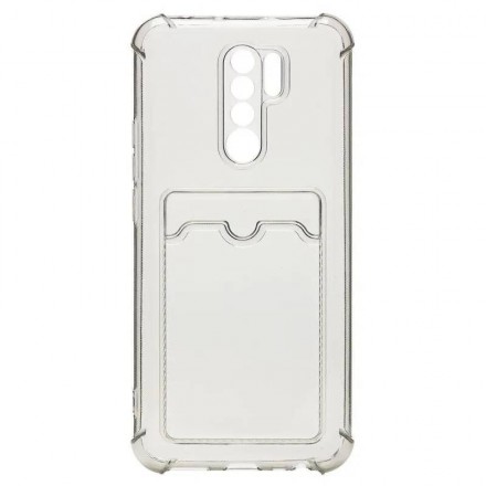 Чехол силикиновый для Xiaomi Redmi 9 с карманом для карт, прозрачный