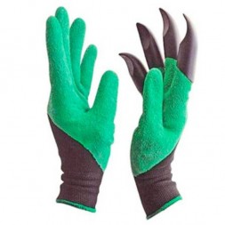 Садовые перчатки с резиновыми наконечниками на пальцах