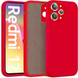 Чехол бархатный Silicone Cover для Xiaomi Redmi 12 4g, красный