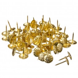 Гвозди мебельные усиленные декоративные, 100 шт, золотые