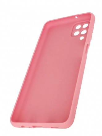 Чехол силиконовый для Samsung Galaxy A12 c защитой камеры, розовый