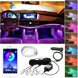 Подсветка в машину салона для автомобиля/Подсветка салона и подсветка ног, светодиодная лента RGB с блютузом