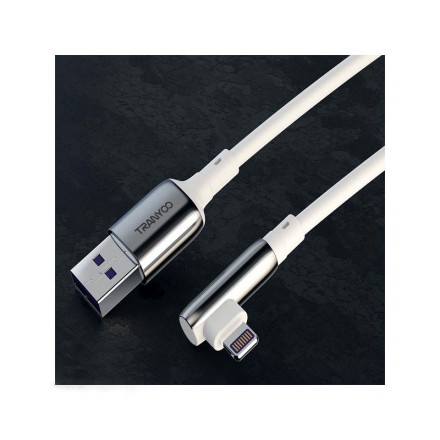 Дата-кабель угловой TranYoo X14-V USB - Lightning 5A с функцией быстрой зарядки, белый
