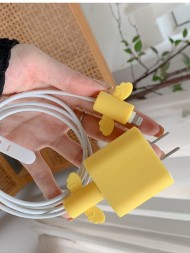 Защитный силиконовый чехол для зарядного кабеля, желтый