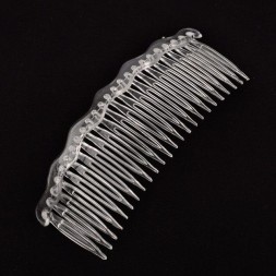 Гребень пластиковый женский ручной работы с 24 зубьями прозраный - 3 шт