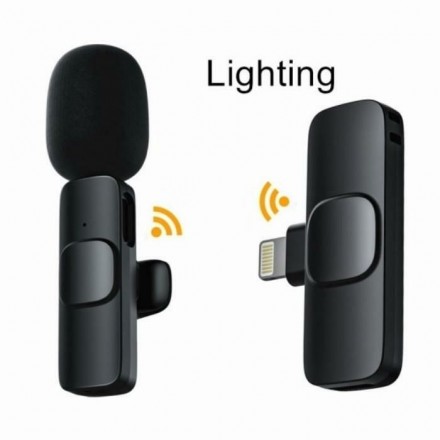 Микрофон петличный беспроводной (петличка) для айфона (iPhone Lightning) K8