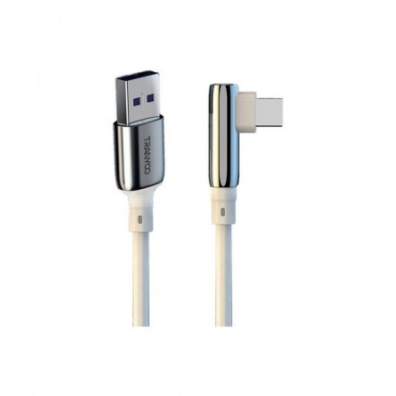 Дата-кабель угловой TranYoo X14-V USB - Type-C 5A с функцией быстрой зарядки, белый