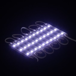 Светодиодная подсветка салона, 3 LED, 9х1.1 см, 12 В, IP68, клейкая основа, свет белый - 10 шт
