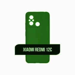 Чехол силиконовый для Xiaomi Redmi 12C, темно-зеленый
