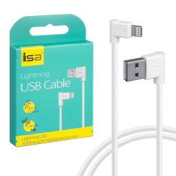 Кабель USB Lightning 1m 2A L-образный разъем ISA