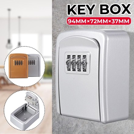 Настенный сейф металлический для хранения ключей с кодовым замком, серый