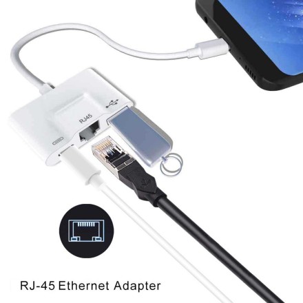 Type-C OTG Ethernet Lan RJ45 с разъемом USB и Type C для передачи данных