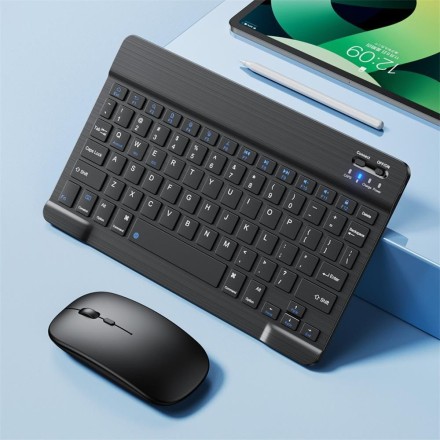 Беспроводная Bluetooth клавиатура и мышь для Android iOS планшетов, черная