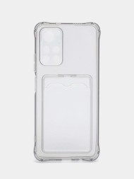 Чехол силиконовый с кармашком для Poco X4 Pro 5G, прозрачный