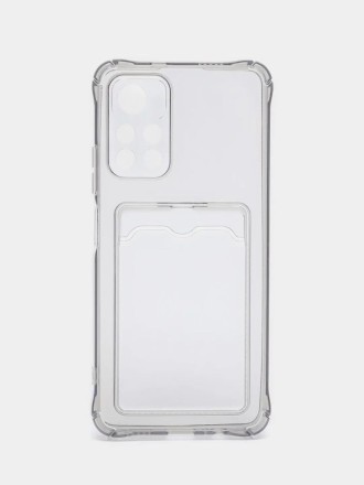 Чехол силиконовый с кармашком для Poco X4 Pro 5G, прозрачный