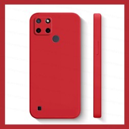 Чехол бархатный Silicone Cover для Realme C21, красный