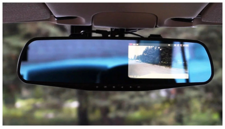 Автомобильный видеорегистратор - зеркало заднего вида с 2-мя камерами с экраном 3.5 в зеркале JBH P1000