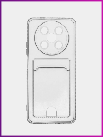 Чехол силиконовый с кармашком для Huawei Nova Y90, прозрачный