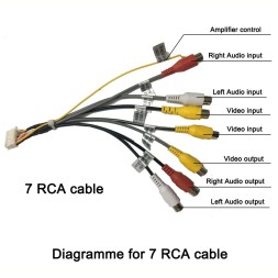 Комплект проводов универсальный для автомагнитол сабвуфера, монитора, Android магнитолы / Тюльпаны 20 pin 7 RCA