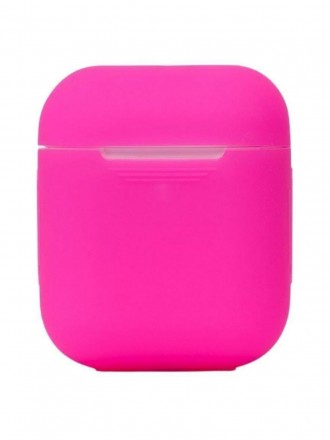 Чехол силиконовый для Apple AirPods 1/2, розовая фуксия