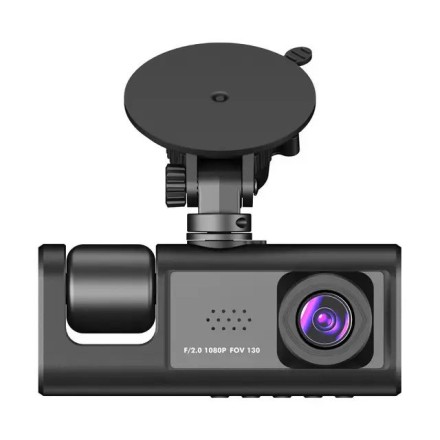 Автомобильный видеорегистратор с 3 камерами / Full HD 1080P / Датчик удара G-Sensor / камера заднего вида для парковки