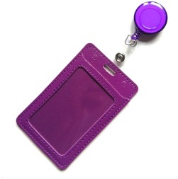 Обложка-карман для проездных школьных карт на рулетке фиолетовый, 2 шт