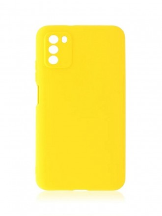 Чехол силиконовый для Xiaomi Poco M3 c защитой камеры, жёлтый