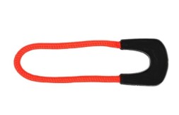 Пуллер для бегунка со шнурком/ арт.17/ цв.черный с коралловым 322+336/ дл.63мм - 20 шт