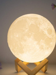 Детский ночник светильник Луна 3D Moon Lamp 12 см, 6 цветов подсветки