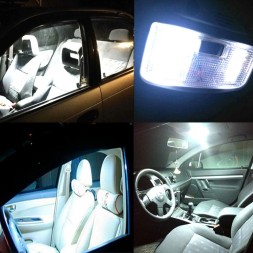 Автолампа светодиодная интерьерная 40x35mm 12V, белый свет
