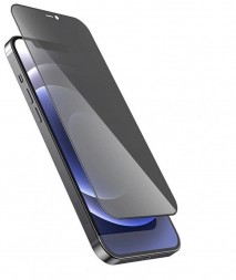 Защитное стекло Антишпион для iPhone 14 на полный экран, черное