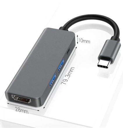 USB C Hub (хаб) с выходоми HDMI, Type C и USB ver.2